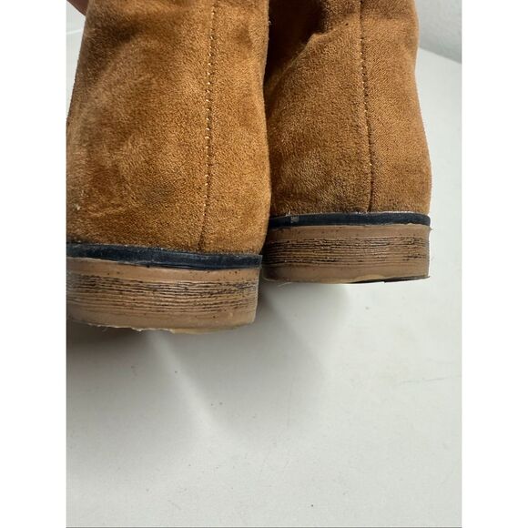 Cat & Jack Girl’s Booties Opal Brown Cognac Faux Suede Zipper Boots SIZE 6 - Picture 5 of 8